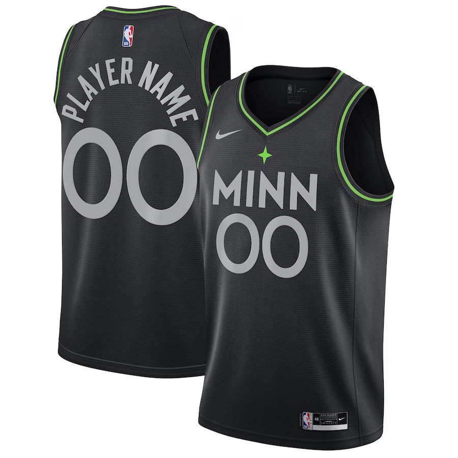 Men Minnesota Timberwolves Nike Black City Edition Swingman Custom NBA Jersey->customized nba jersey->Custom Jersey